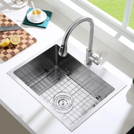 KINKIB Stainless Kitchen Sink Protector - 28" x 18" with Center Drain