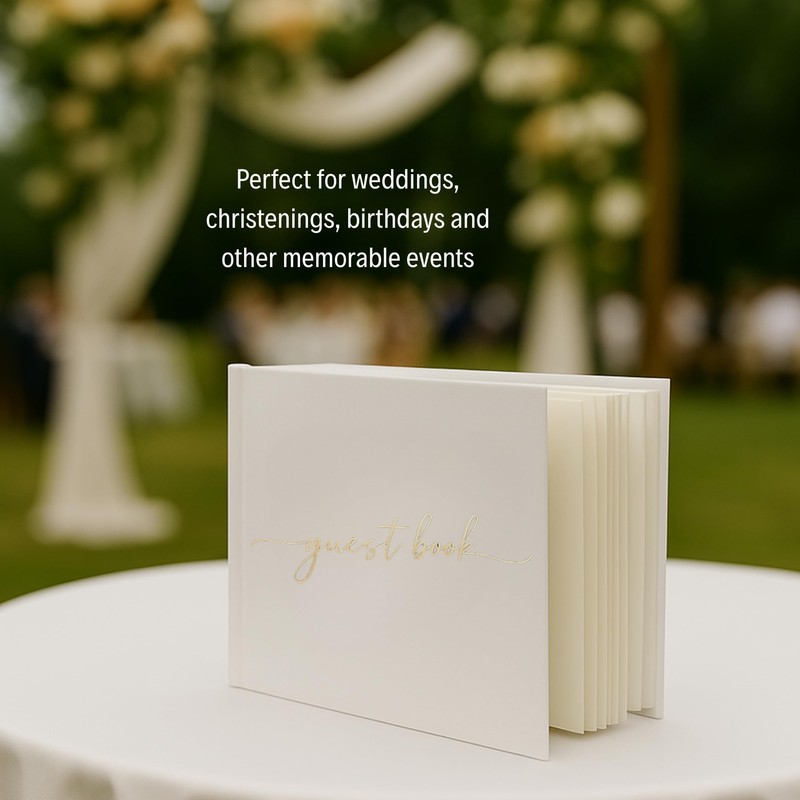 Plantvibes Wedding Guest Book - 120 Thick Pages that Prevent