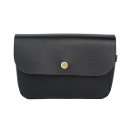 Trip Machine Company Genuine Leather Motorcycle Front Handlebar Leather Bag Moto Backrail Sidekick Pouch Shoulder Fanny Pack (Black)