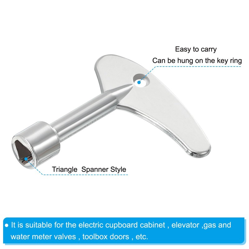 PATIKIL Triangle Spanner Keys, 6 Pack Zinc Alloy Elevator Lift