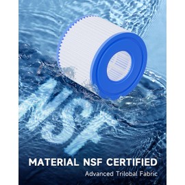 AQUALTRA VI Filters Compatible with Lay-Z Spa, 90352E 58323E 58323 90427E Hot Tub Filters, 6 Pack