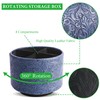 Mtzmy Round Leather Art Supply Organizer,Remote Control Holder,360 Degree Spinning,Multi-Functional