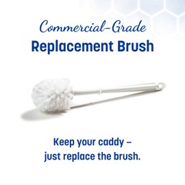 Sparta Flo-Pac Toilet Bowl Brush for Commercial Restrooms, Heavy Duty Toilet Brush with Plastic Handle for Bathrooms, 11 Inches, White