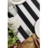 Table Runner Black and White Striped Pattern for Anniversary Runner