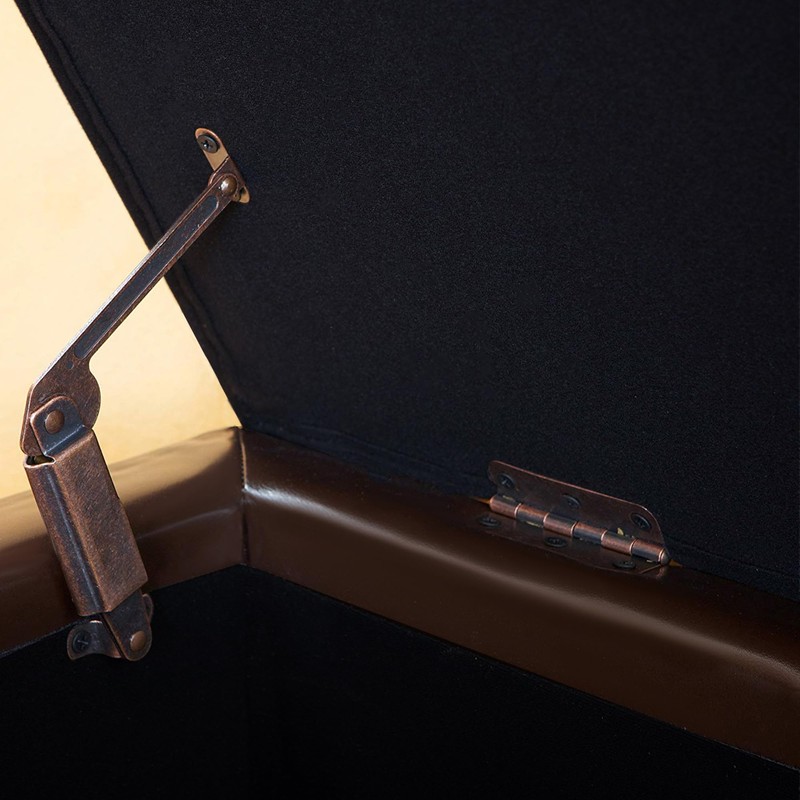 Joveco Storage Ottoman Bench, 51 Inch Leather Tufted Bench for