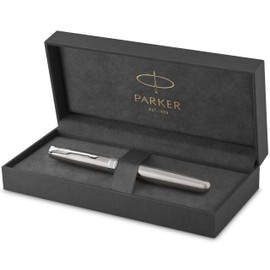 Parker Sonnet Penna Roller | Acciaio Inossidabile con Finiture in Palladio | Pennino Sottile | Confezione regalo