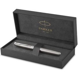 Parker Sonnet Penna Roller | Acciaio Inossidabile con Finiture in Palladio | Pennino Sottile | Confezione regalo