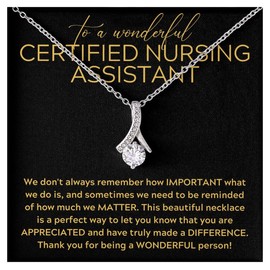 Certified Nursing Assistant Necklace Message Card Box Alluring Mahogany - We Don't Always Remember How - Appreciation Retirement Thank You