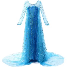 JerrisApparel Girls Princess Costume Birthday Party Christmas Fancy Dress up (3T, Blue with Accessories)