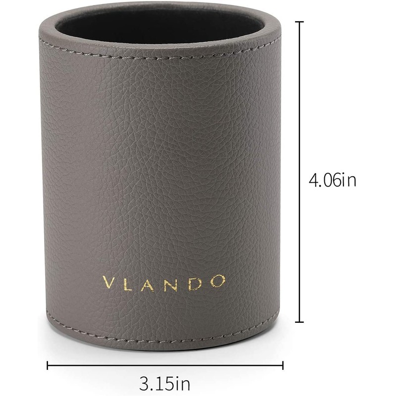 Vlando Office Desk Organizer Leather Desktop Organizer Caddy with Drawer