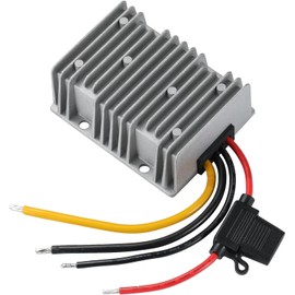 YABOANG DC-DC converter, voltage converter 24V to 12V 40A 480W MAX with waterproof fuse and terminal strip, automatic step-down voltage regulator, for car engines and instruments etc.