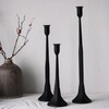 Denique Iron Taper Candle Holder Set of 3, Black Candlestick