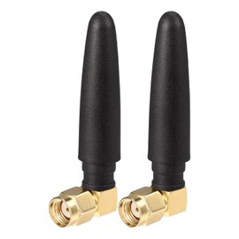 Eightwood Compact WiFi Antenna 2.4GHz 5GHz Dual Band RP-SMA Bluetooth Antennae Right Angle (2-Pack) for PC Computer Network Card Wireless Router Security Camera