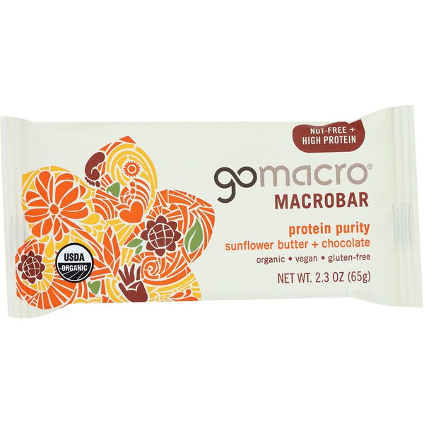 Gomacro Macrobar Protein Purity Sunflower Butter Chocolate 2.3 Oz
