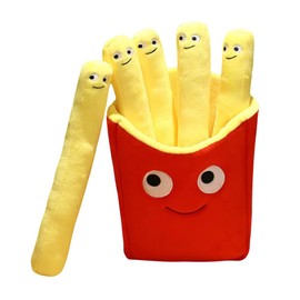 French Fries Plush Stuffed Pillow, 11.8'' Simulation Fries Plush Pillow Food Pillows French Fries Plush Stuffed Pillow, Removable Food Plushies Great for Kids Birthday Gifts and Home Decor (Fries)