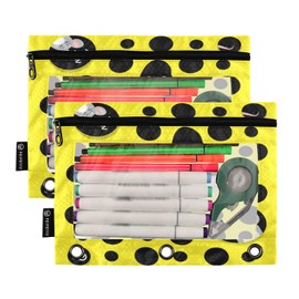 IHCVHQX Pencil Pouch for 3 Ring Binder Rat and Mouse in Cheese Binder Pencil Case with Smooth Zipper Clear Window Pencil Case 2 Pack for Office School College Supplies