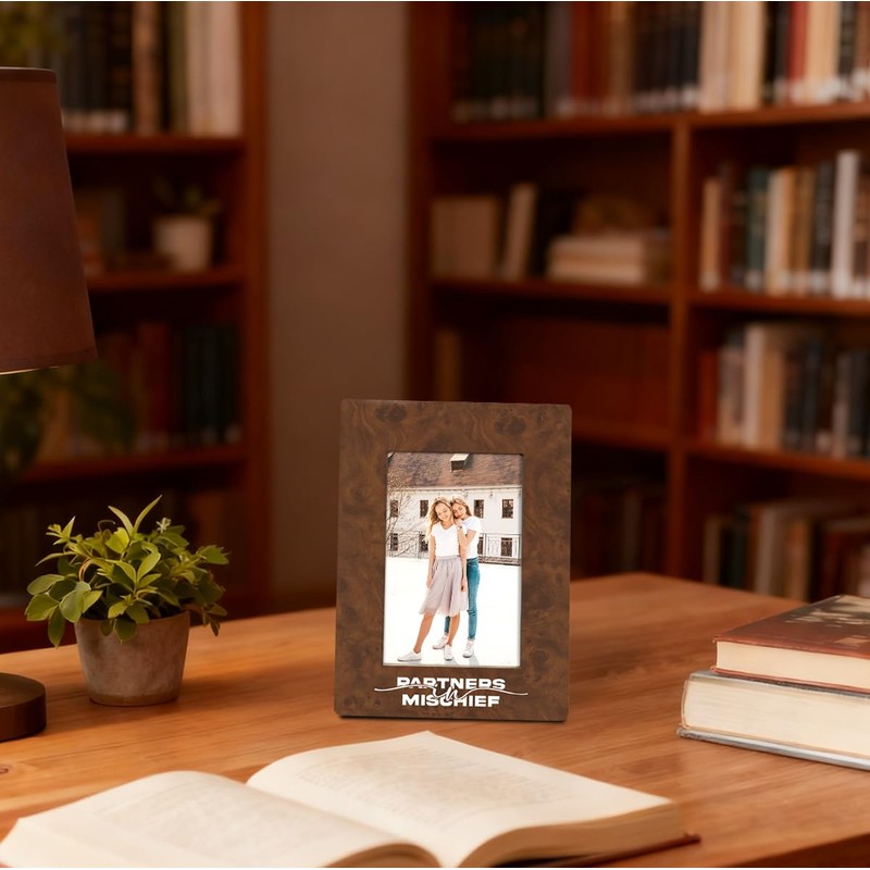 EDQAWN Partners in Mischief Picture Frame, Funny Picture Frames Gift,