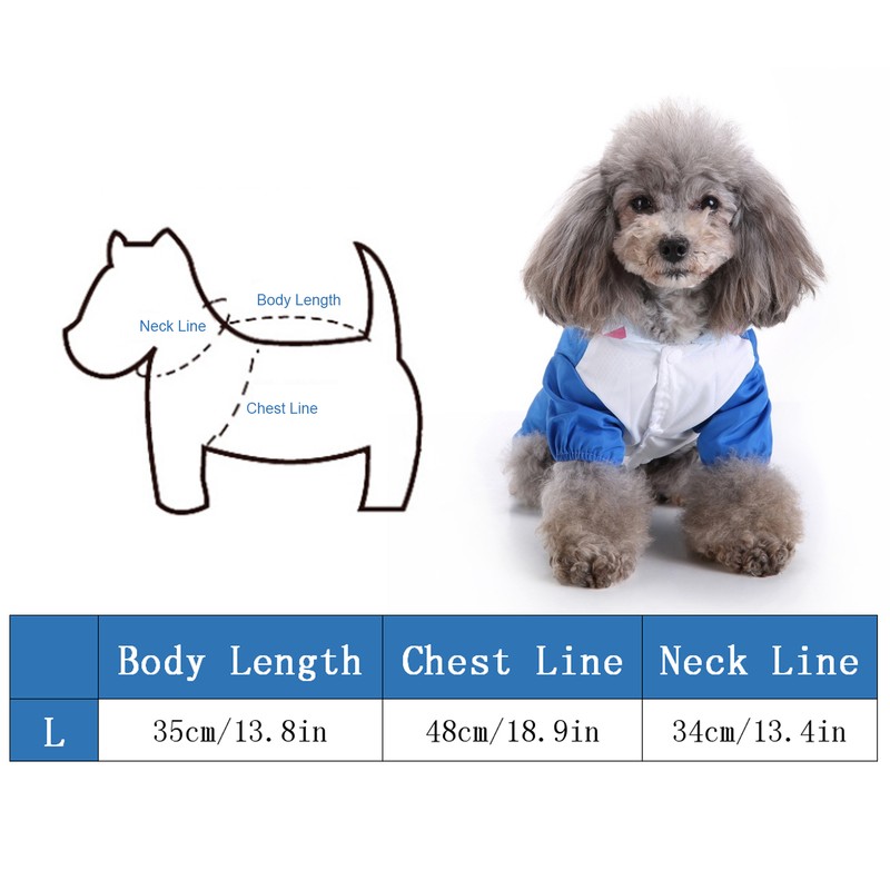 Dog Cute Raincoat Hooded Cloak Rain Jacket Cover Waterproof Polyester