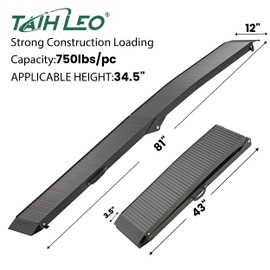 TaiH Leo 1 Pc of Motorcycle Ramp, Truck Ramp 750LBS Capacity, Ramp for Motorcycles/Dirt Bikes