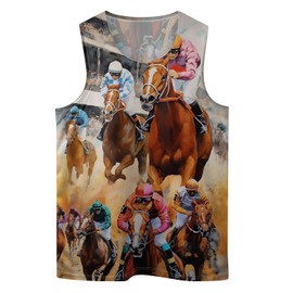 Cool Horse Mens Beach Tank Tops Novelty Graphic Quick Dry Sleeveless Shirt for Beach Workout S-4XL