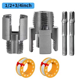 Integrated Internal & External Pipe Threading Tool PVC Pipe Threader Set Pipe Thread Cutting Tool 1/2" & 3/4" NPT Water Pipe Internal and External Integrated Threader Kit (3/4"+1/2")
