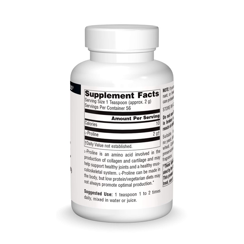 Source Naturals L-Proline Powder, 4 Ounce
