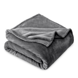 Bare Home Bare Home Fleece Blanket - Full/Queen Blanket - Grey - Lightweight Blanket for Bed, Sofa, Couch, Movie Night, Camping, and Travel - Microplush - Ultra Soft Warm Blanket (Full/Queen, Grey)
