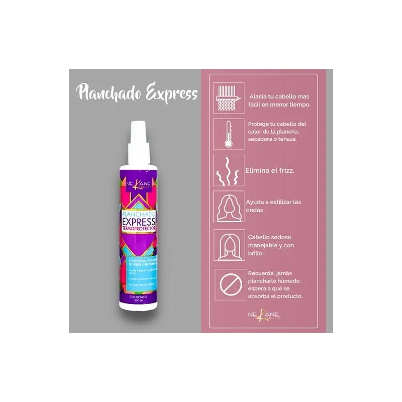 Termo Protector Nekane Planchado Express Alaciador De Cabello