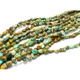 Perfect Gems Natural Genuine Arizona Kingman Turquoise Smooth Green Round Oval Gemstone Beads
