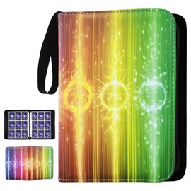 Dbokua 900 Pockets Trading Card Binder,9 Pocket Cards Collect Albums Book Holder with Zipper and 50 Removable Sleeves,for Game Sport Cards