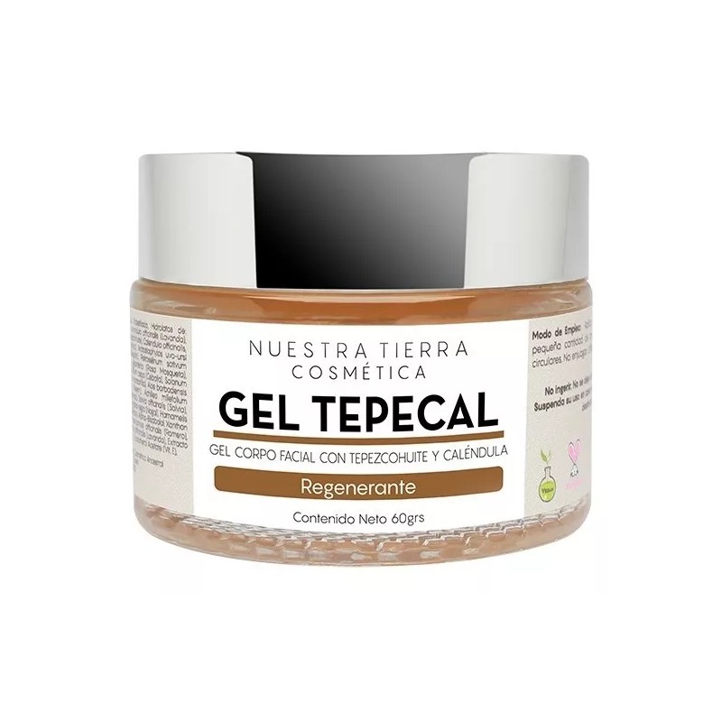 Nuestra Tierra Cosmética Gel Regenerante De Tepezcohuite Y Caléndula 60grs