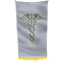 Caduceus Symbol EMT Charms Medical Nursing Nurse Doctor Graduation Emergency Room Hospital Help Hero 3x5 feet Flag Banner Vivid Color Double Stitched Brass Grommets