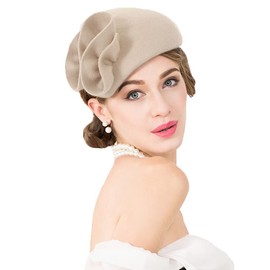 Women Wool Felt Elegant Fascinator Hats Wedding Tea Party Formal Vintage Pillbox Flower Fedoras Chapeau Femme