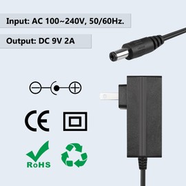 BXIZXD 9V 2A Adapter for Crosley Record Player, Power Supply for Crosley Cruiser Portable Turntable Record Player CR8005A I II III Series, Schwinn Bike A10 A20 A40 220 430 Elliptical Trainer