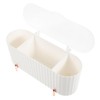 GLEAVI Compartment Cotton Pad Box Lidded Storage Organizer for Bathroom