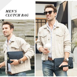 Bolso de mano de piel para hombre, portafolios con bloqueo de código de negocio, antirrobo, soporte para teléfono, bolso de viaje, Azul