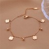 GMXLin Four Leaf Clover Ankle Bracelet for Women Rose Gold