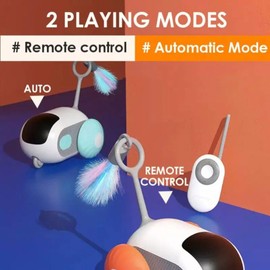NOLA SHOP Interactive Cat Toy USB Recharge Cat Teasing Toy Smart Remote Car Smart Pet Toy (Blue)