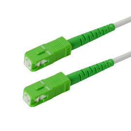 SpeedyFiberTX 1-Pack 3 Meter SC/A to SC/A Armored Fiber Patch Cable, Premium SC/A Connector (≤ 0.15dB), Corning Singlemode G657A2 Fiber, 3.0mm White Simplex LSZH UV-Proof Indoor/Outdoor Cable Jacket