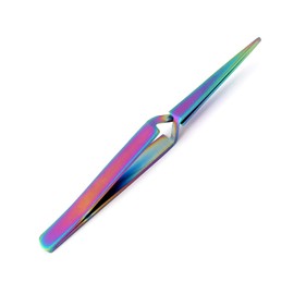 Stainless Steel Multi Rainbow Color 3d Eyelash Extension Tweezers X Type Fine Point 4.5" Jewelry-making, Laboratory Work by G.S Online Store