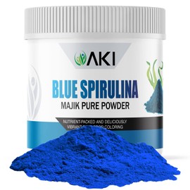 AKI E18 Grade Blue Spirulina Powder Pack – Ultra Concentrated Phycocyanin Superfood – Deep Blue, Vegan & Non-GMO – Ideal for Smoothies, Ice Cream, Yogurt or Pastries – 2oz/57g