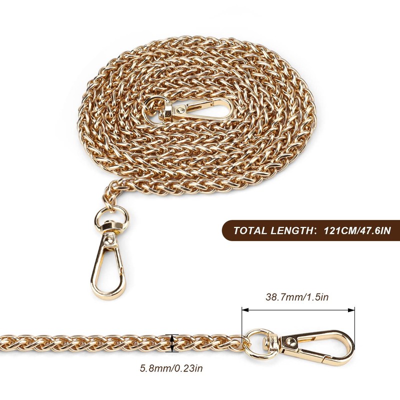 GEBAUM 1.2m Gold Bag Chain Strap