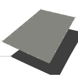 Alion Home Straight Edge Waterproof Woven Polyester Sun Shade Sail for Pergola Carport Awning Canopy Replacement (5x10 ft, Grey)