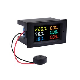 AC Power Meter, 40-300V 100A Digital Multimeter with Color LCD Display, Voltage Current Power Factor Frequency Energy Monitor, Ammeter Voltmeter Tester for 110V/220V, Volt Amp Watt Detector Panel