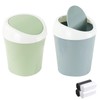 2 count Plastic Mini Wastebasket Trash Can with 120 Trash