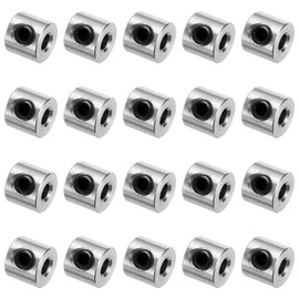 sourcing map 20pcs Set Screw Collars 3mm Bore Shaft Collars, 8mm OD, 7mm Width, Drill Stop Collar, Stainless Steel Drill Bits Depth Collars