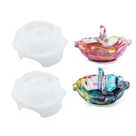 2PCS Ring Holder Silicone Resin Mold, Rose Shaped Ring Holder Mold, Jewelry Holder Silicone Mold for DIY Resin Art Craft Home Decor