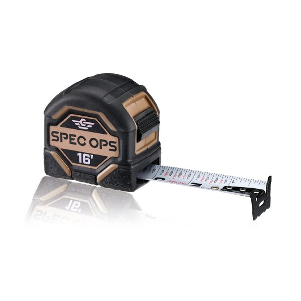 Spec Ops Tools 16-Foot Tape Measure, 1 1/4" Double-Sided Blade, Military-Grade Composite Case, 3% Donated to Veterans