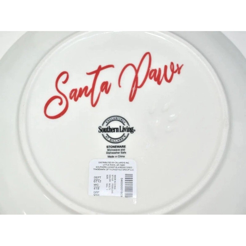 Southern Living Santa Paws Boykin Spaniel Accent Plates 8 3/8"