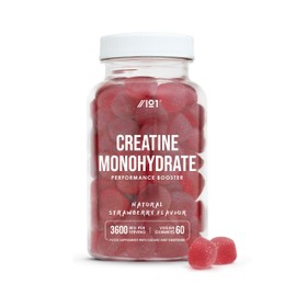 Creatine Monohydrate Gummies 3600mg ~ Proven to Increase Physical Performance ~ Non-GMO, Halal ~ 60 Vegan Gummies ~ by Alpha01